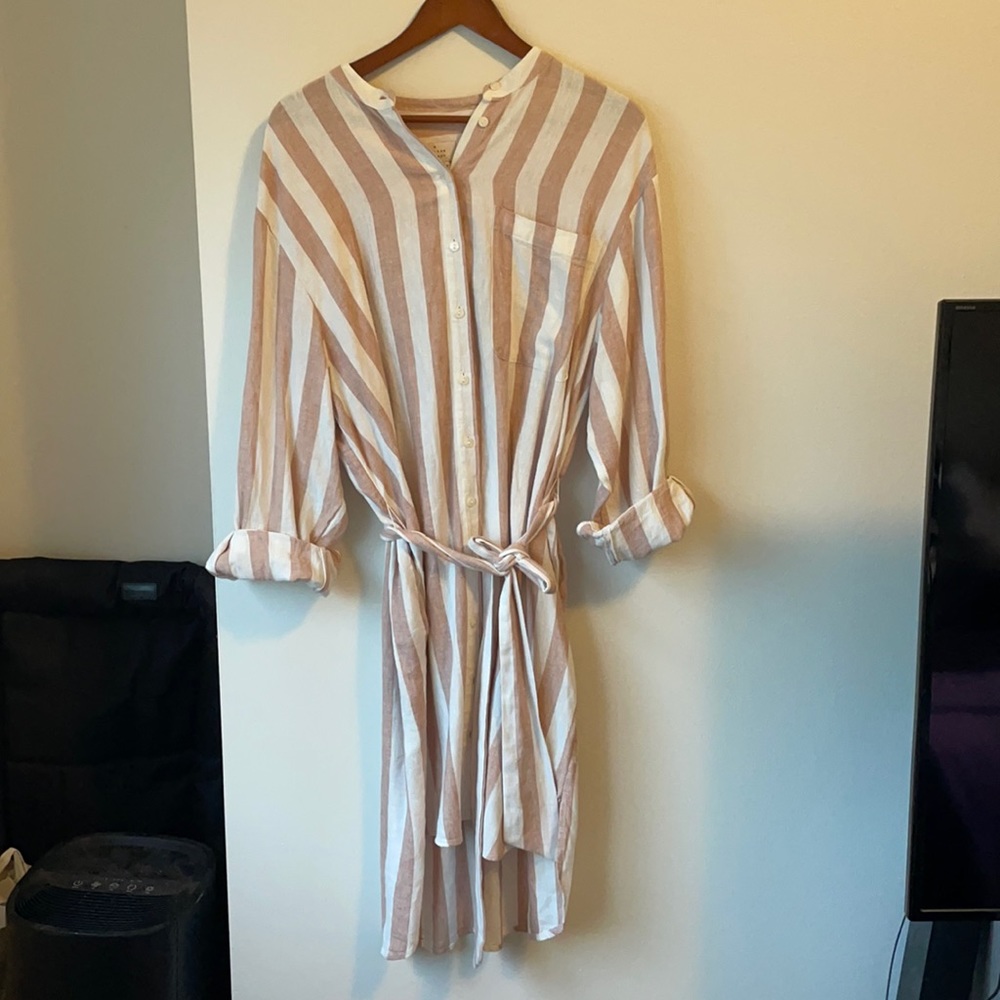 Pink and white striped dress